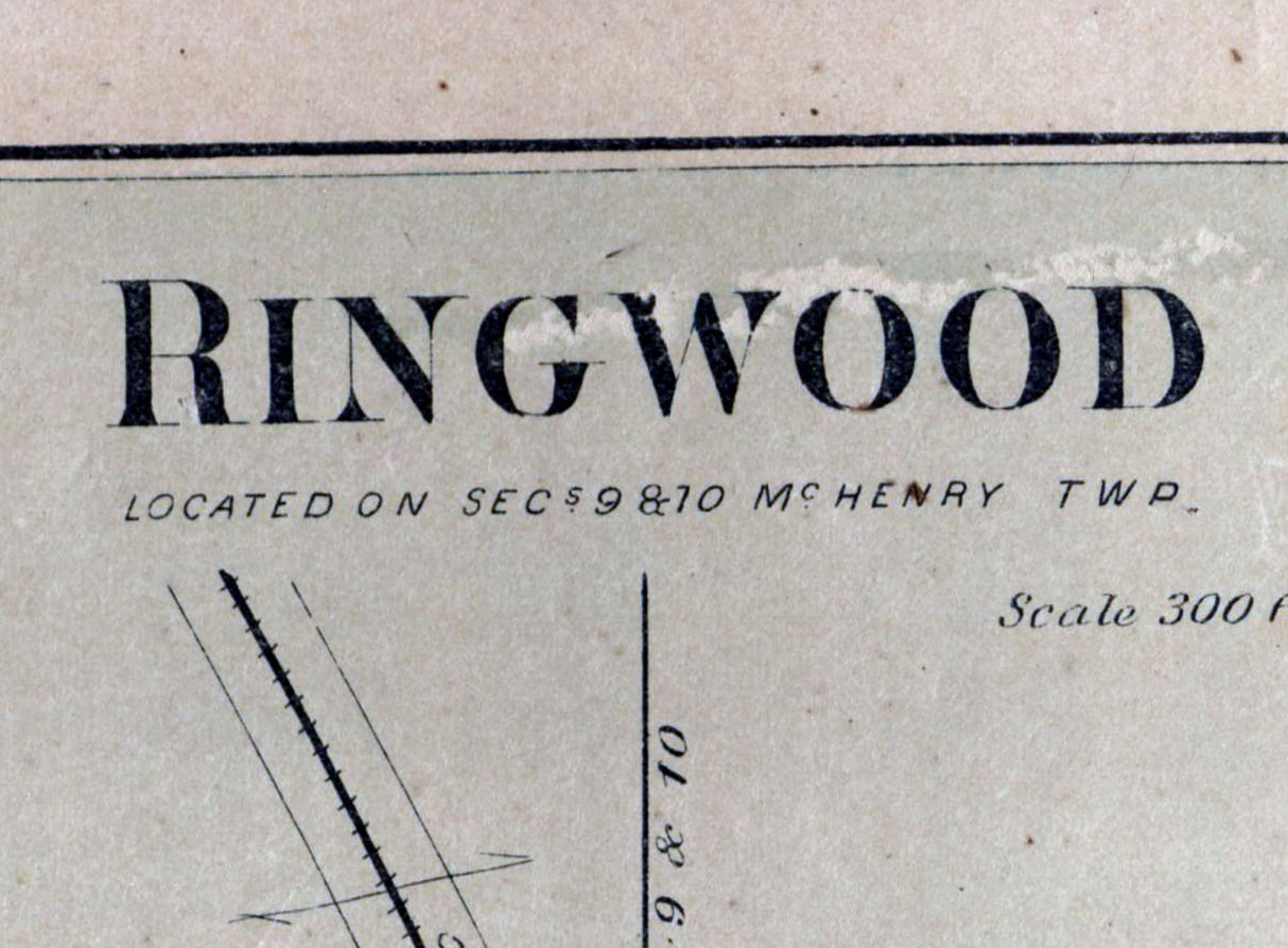 1892 Town Map of Ringwood McHenry County Illinois