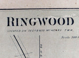 1892 Town Map of Ringwood McHenry County Illinois