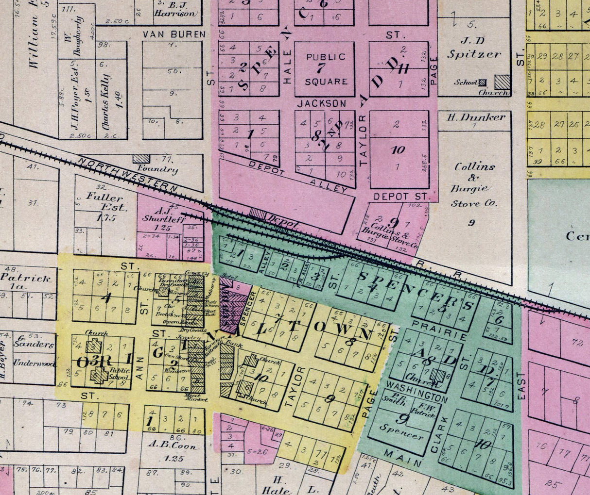 1892 Town Map of Marengo McHenry County Illinois