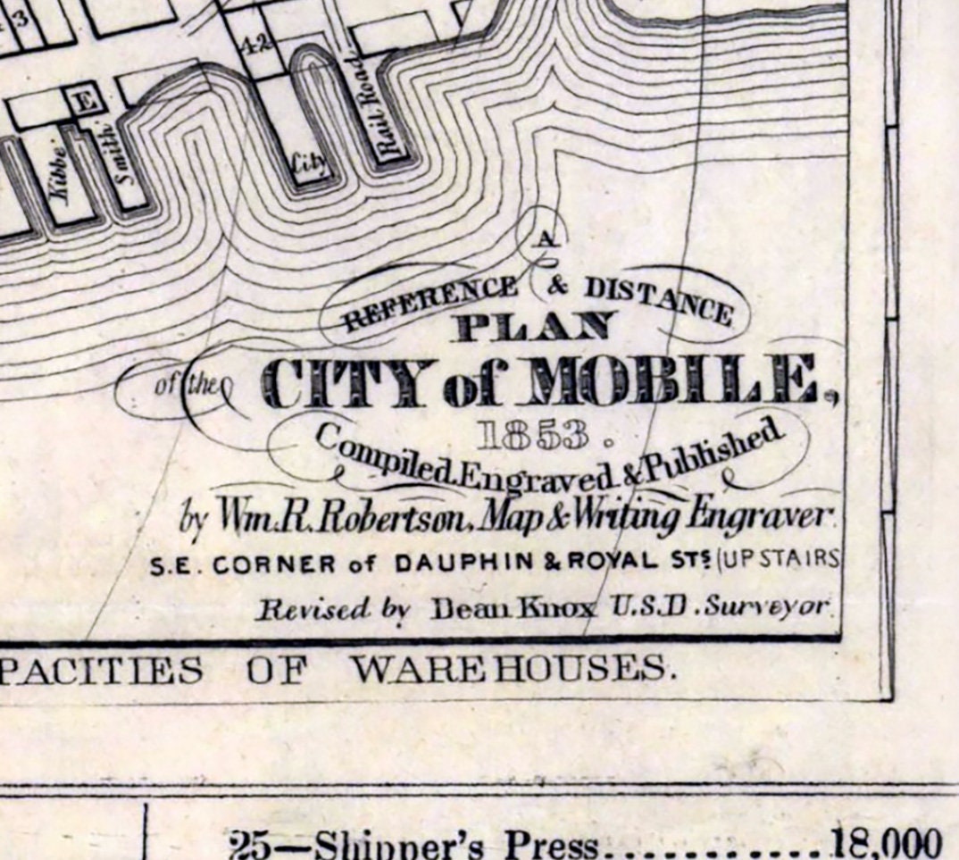 1853 Map of Mobile Alabama