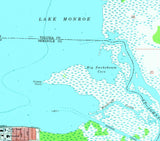 1970 Map of Lake Monroe Sanford Florida