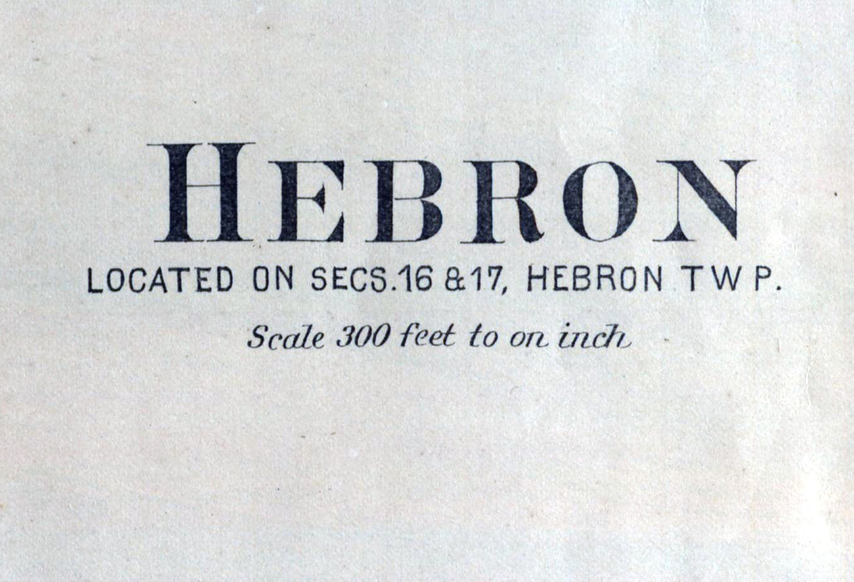 1892 Town Map of Hebron McHenry County Illinois