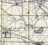 1889 Map of Waupaca County Wisconsin