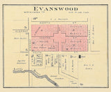 1889 Town Map of Evanswood Waupaca County Wisconsin