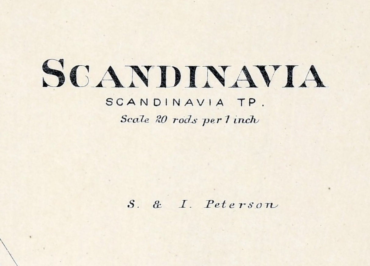 1889 Town Map of Scandinavia Waupaca County Wisconsin