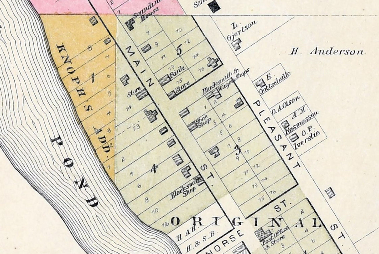 1889 Town Map of Scandinavia Waupaca County Wisconsin