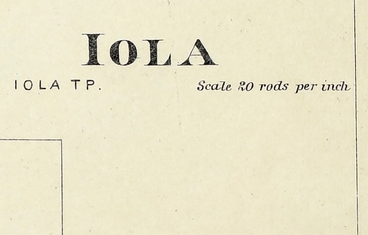 1889 Town Map of Iola Waupaca County Wisconsin