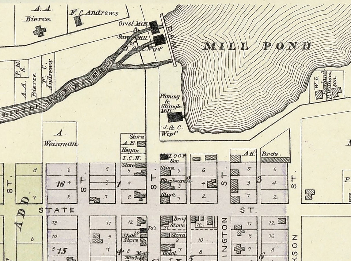 1889 Town Map of Iola Waupaca County Wisconsin