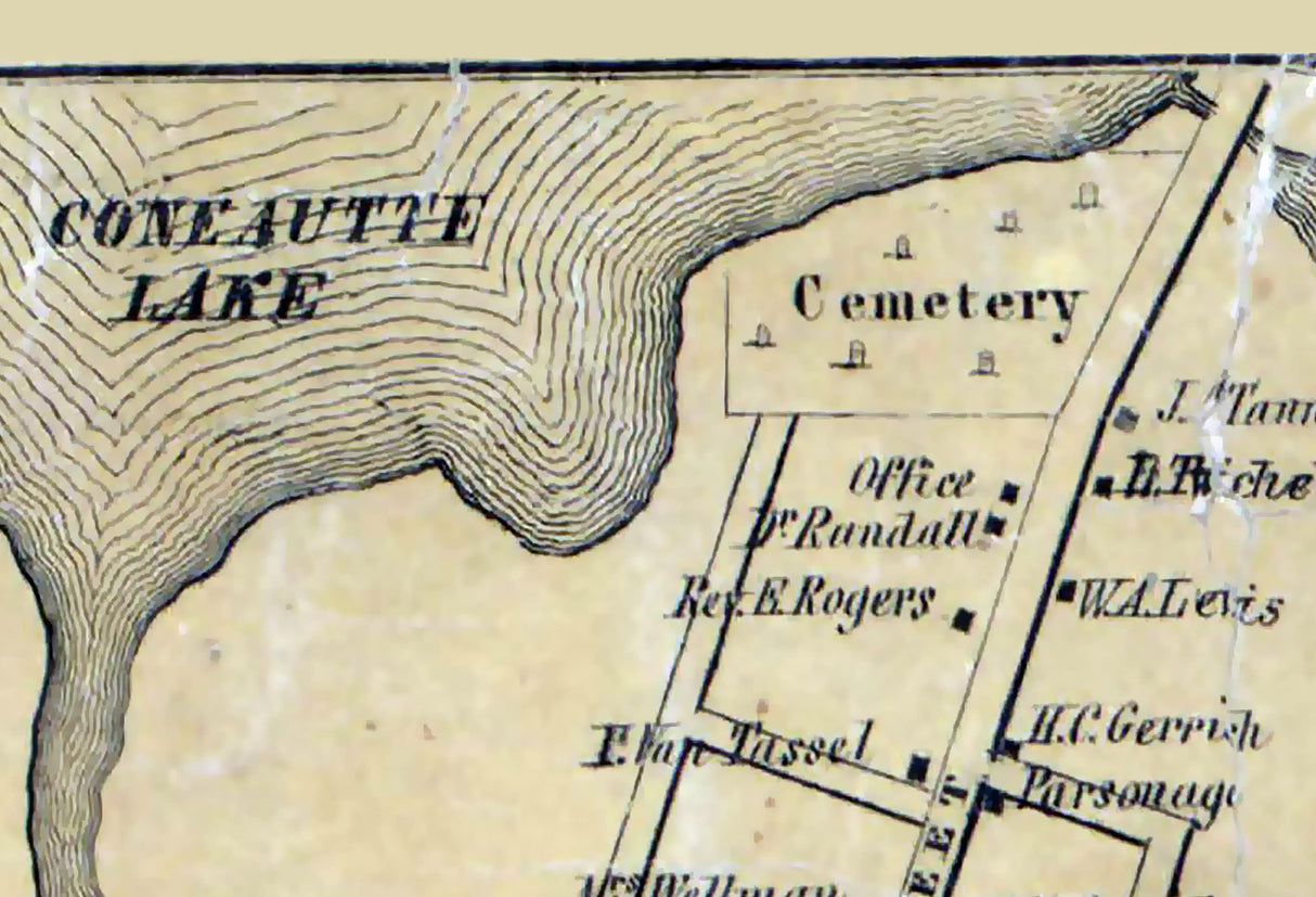 1855 Town Map of Edinboro Erie County Pennsylvania