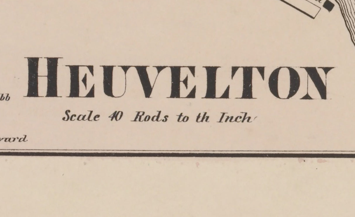 1865 Town Map of Heuvelton Saint Lawrence County New York