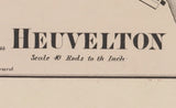 1865 Town Map of Heuvelton Saint Lawrence County New York