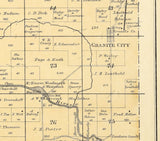 1889 Map of Helvetia Township Waupaca County Wisconsin