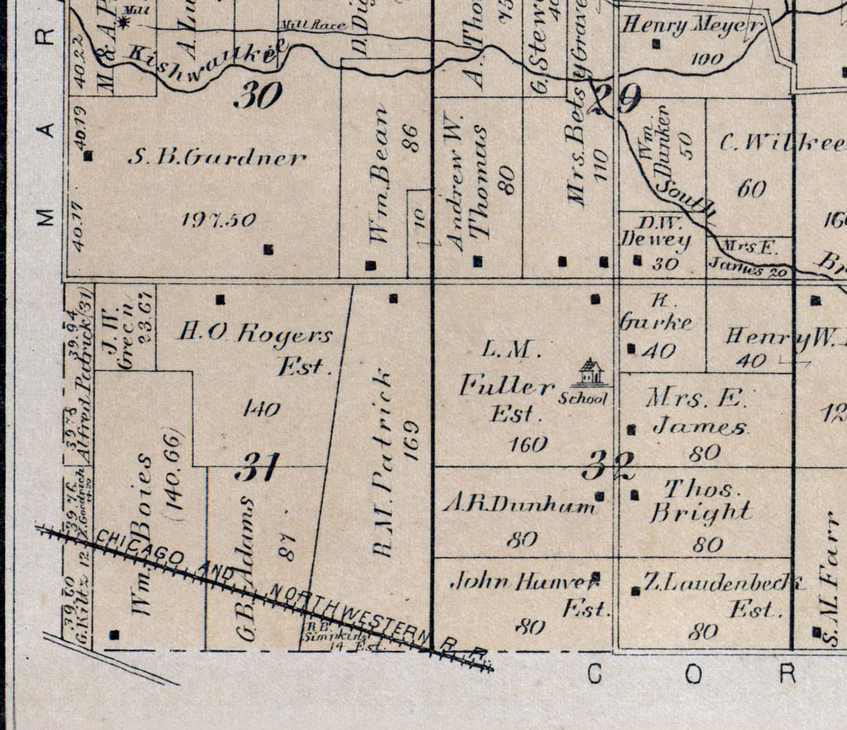 1892 Map of Seneca Township McHenry County Illinois