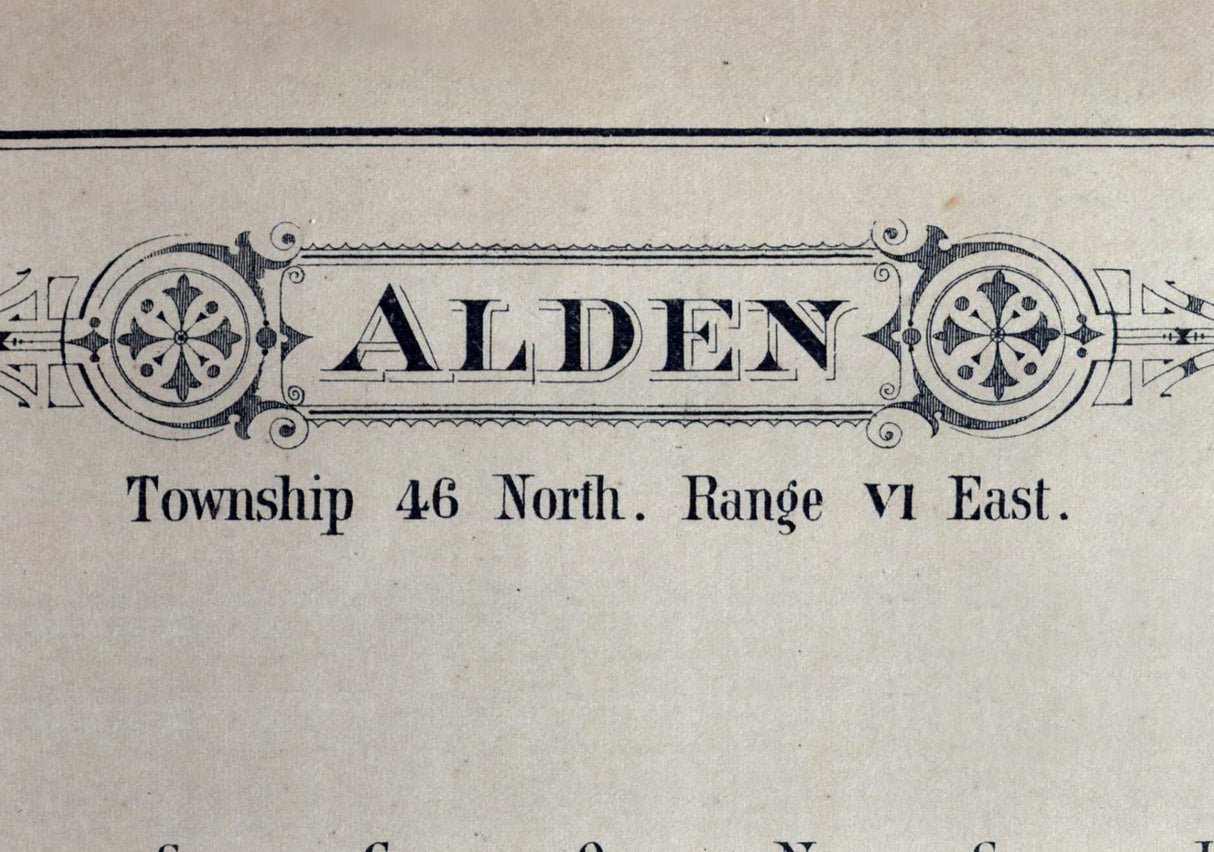 1892 Map of Alden Township McHenry County Illinois