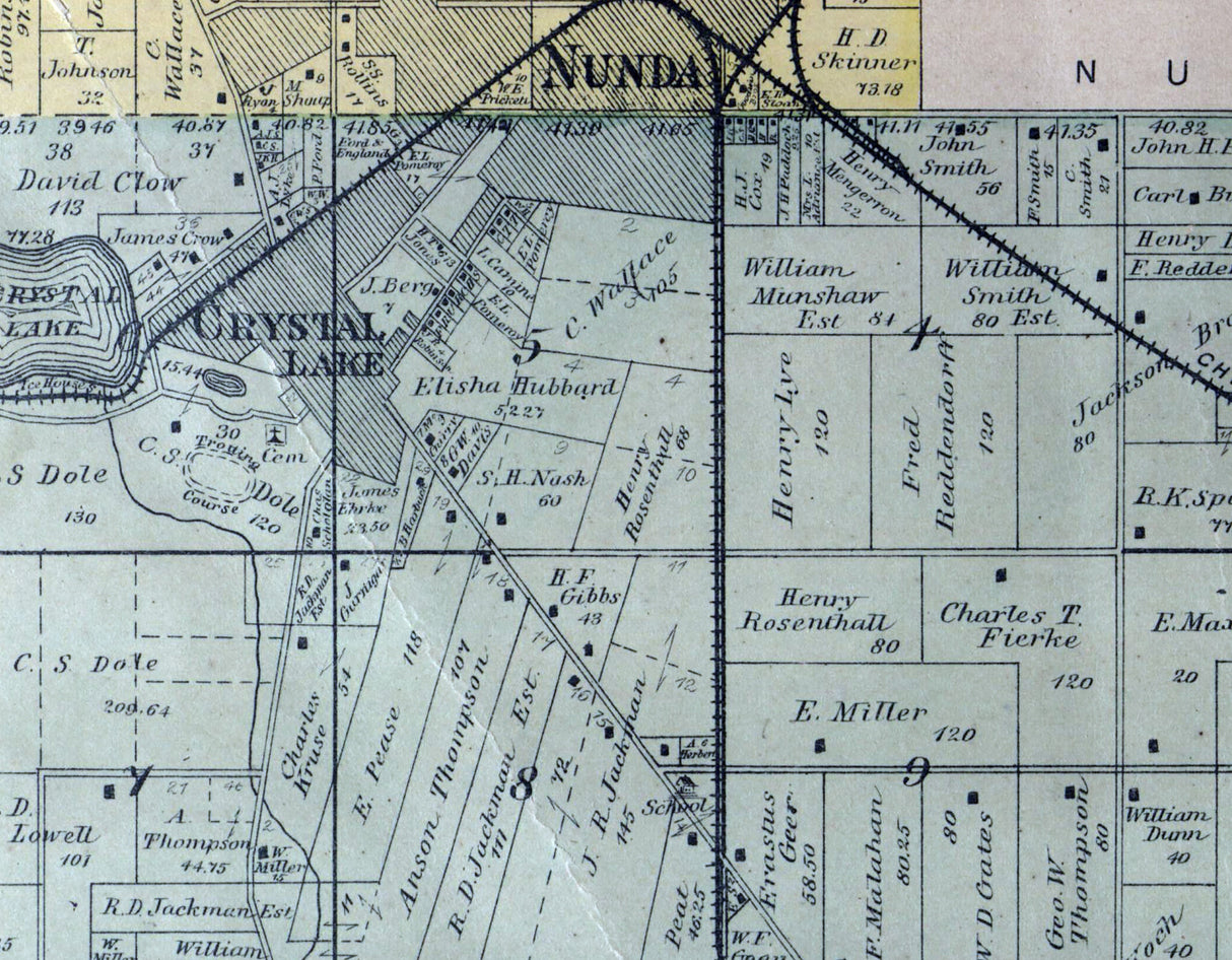 1892 Map of Algonquin Township McHenry County Illinois