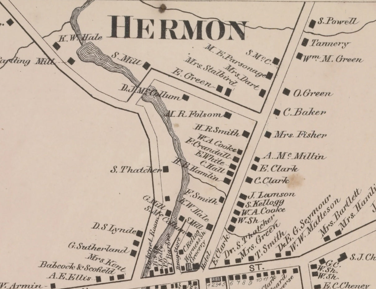 1865 Map of Hermon Township Saint Lawrence County New York