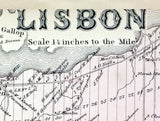 1865 Map of Lisbon Township Saint Lawrence County New York