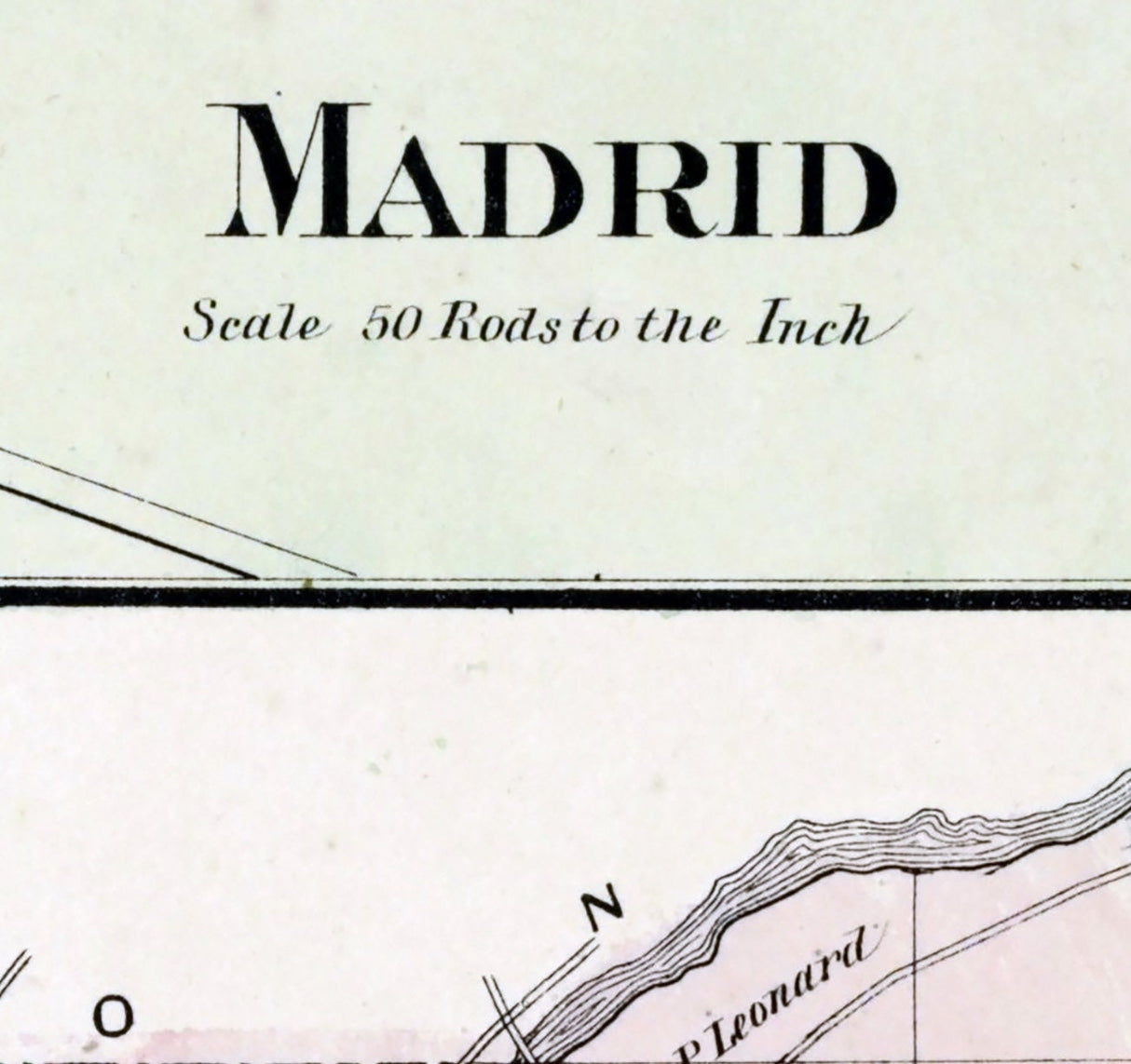 1865 Map of Madrid Township Saint Lawrence County New York