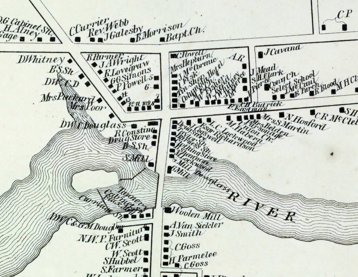 1865 Map of Madrid Township Saint Lawrence County New York