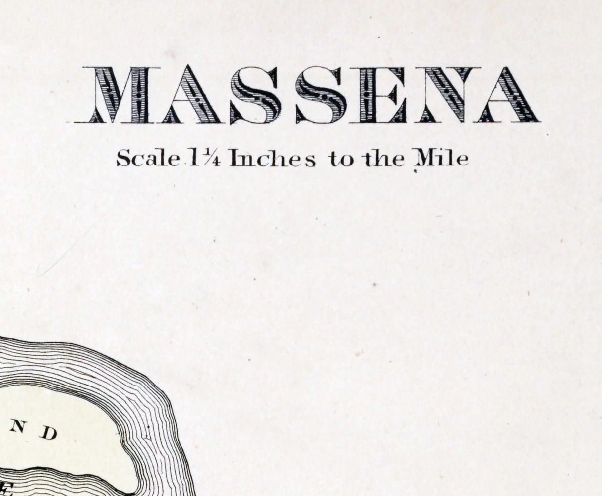 1865 Map of Massena Township Saint Lawrence County New York