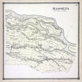 1865 Map of Massena Township Saint Lawrence County New York