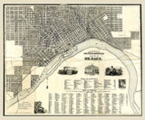 1869 Map of Saint Paul Minnesota
