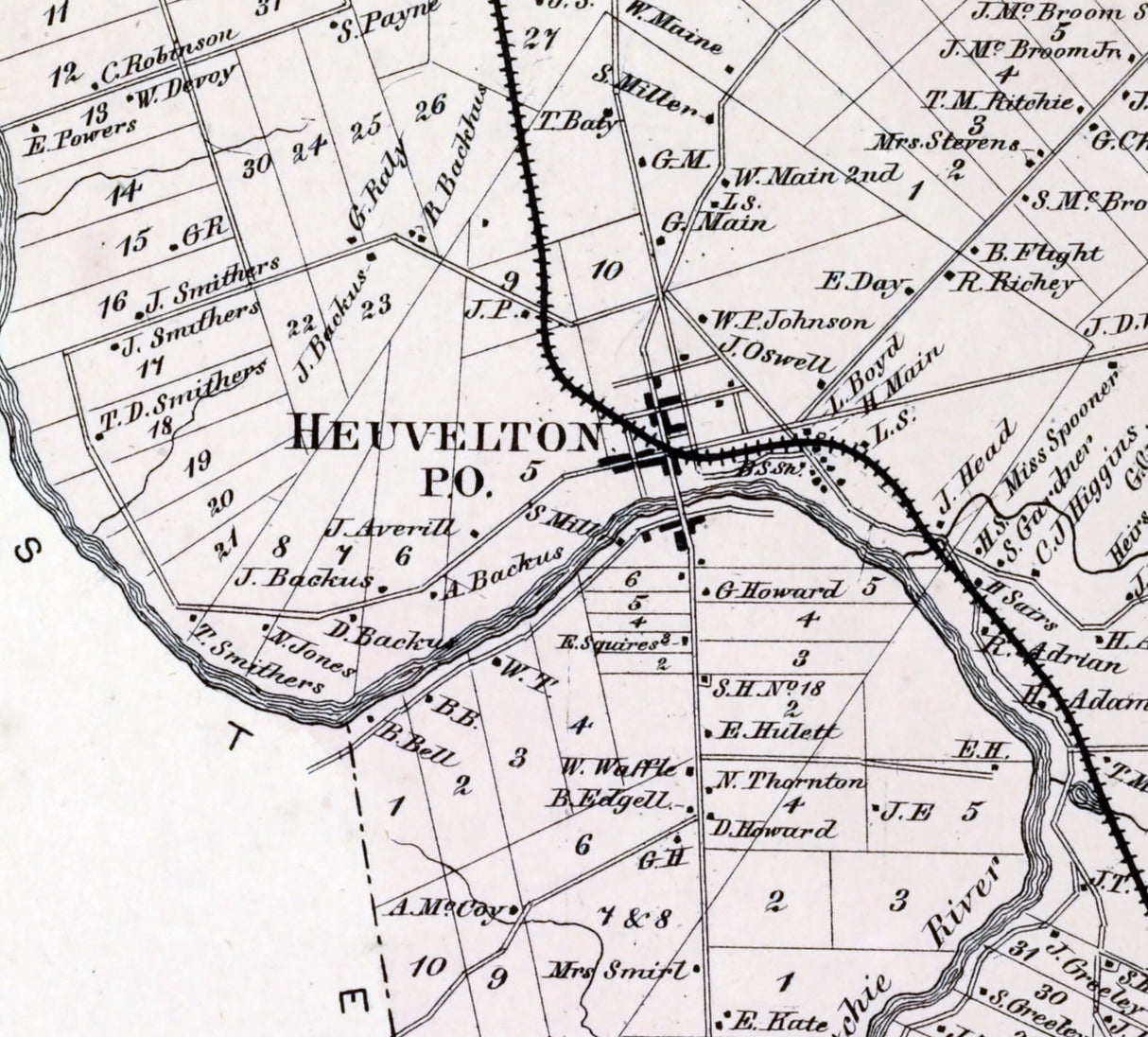 1865 Map of Oswegatchie Township Saint Lawrence County New York