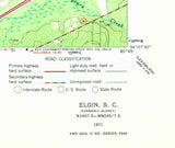 1971 Topo Map of Elgin South Carolina Quadrangle White Pond