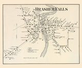 1865 Town Map of Brasher Falls Saint Lawrence County New York