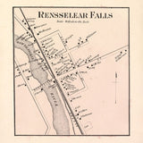 1865 Town Map of Rensselear Falls Saint Lawrence County New York