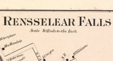 1865 Town Map of Rensselear Falls Saint Lawrence County New York