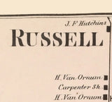 1865 Town Map of Russell Saint Lawrence County New York