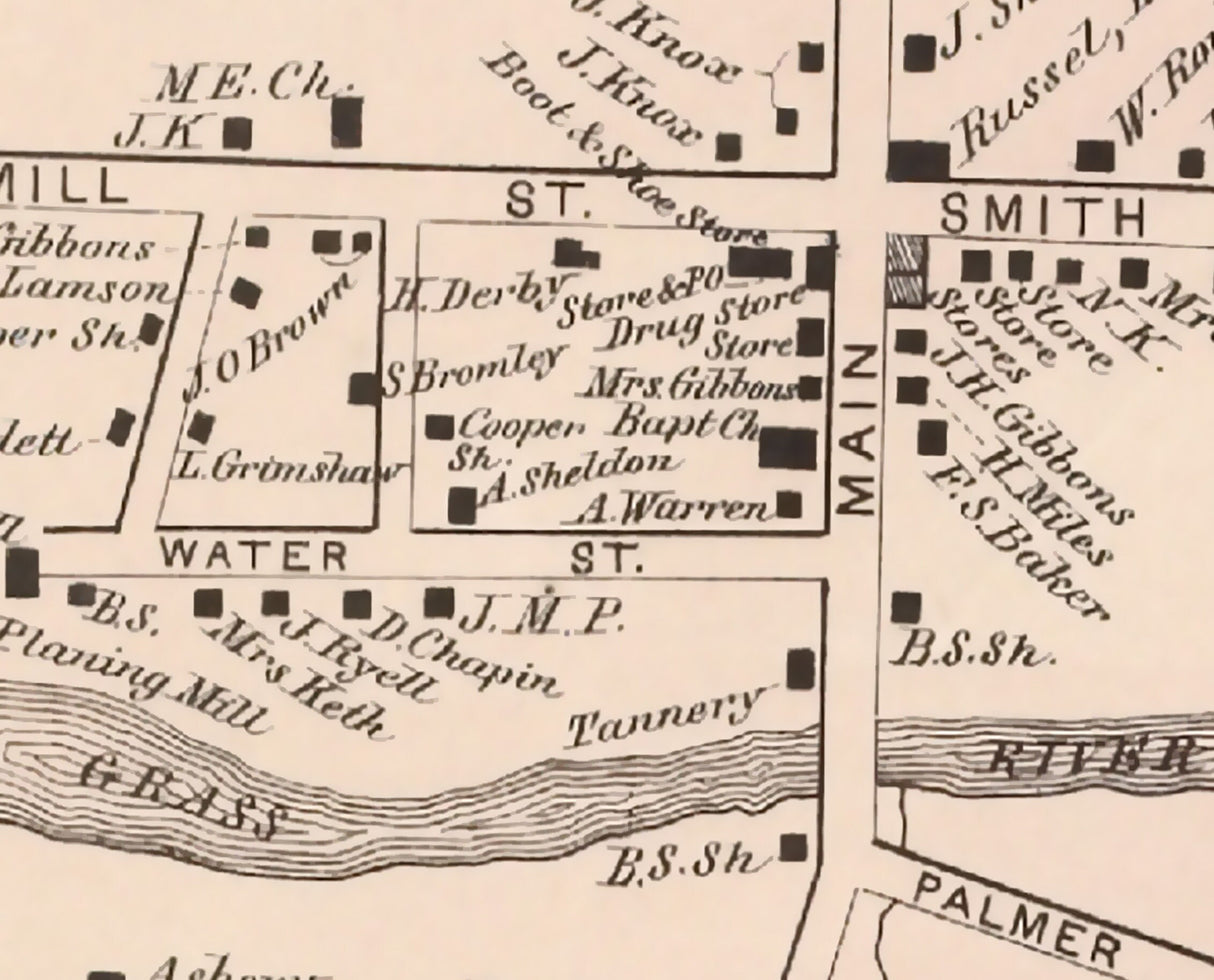 1865 Town Map of Russell Saint Lawrence County New York