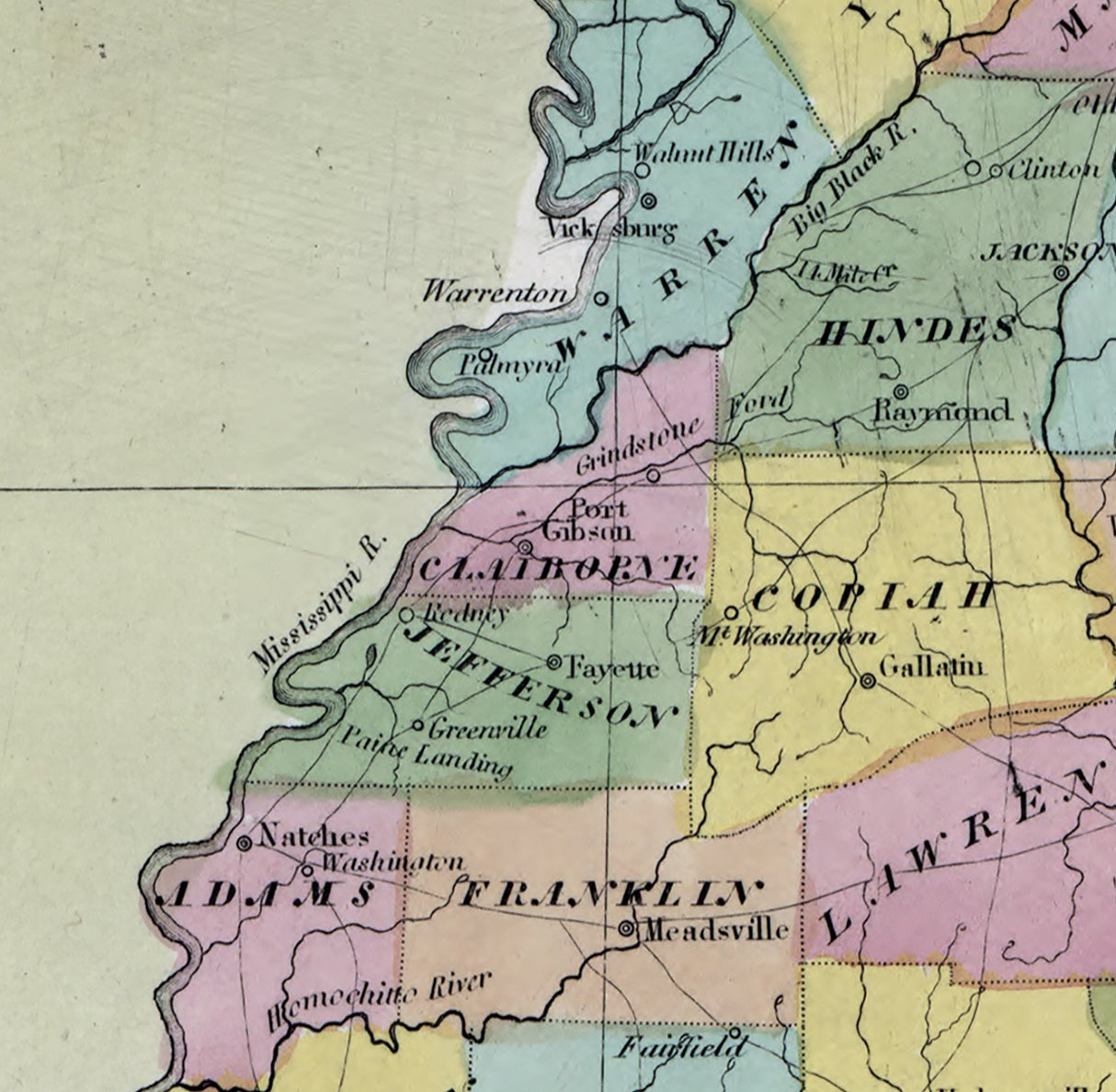 1835 Map of Mississippi