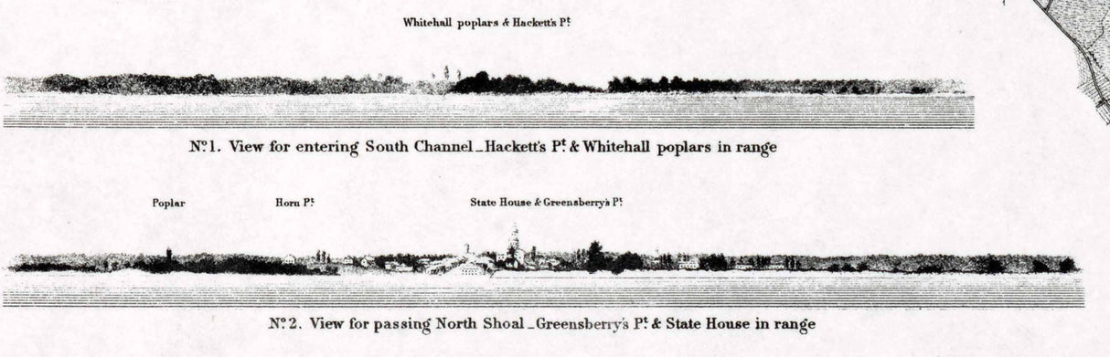 1846 Nautical Map of Harbor or Annapolis Maryland