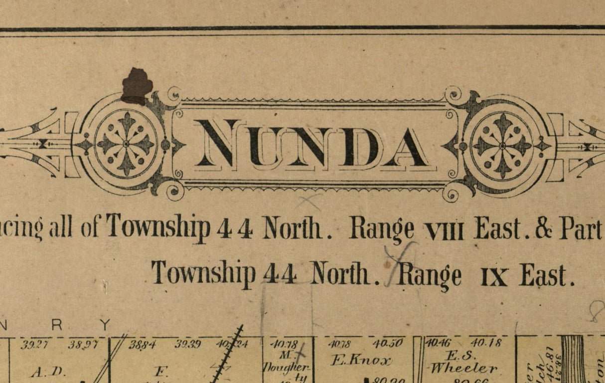 1892 Map of Nunda Township McHenry County Illinois