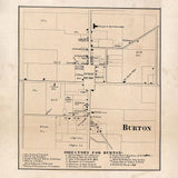 1857 Town Map of Burton Geauga County Ohio