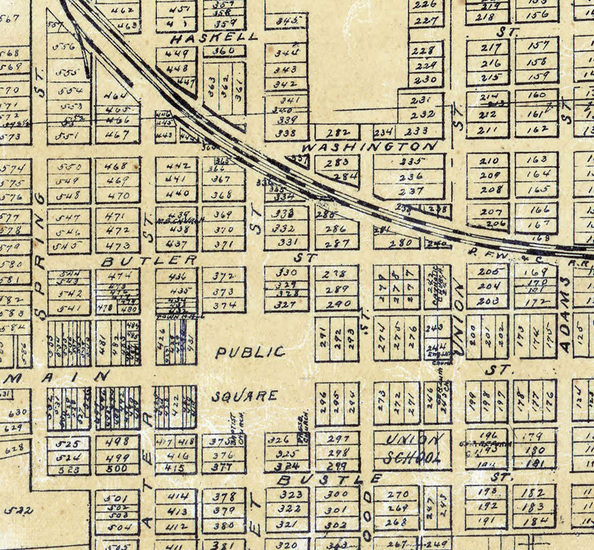 1897 Town Map of Loudonville Ashland County Ohio