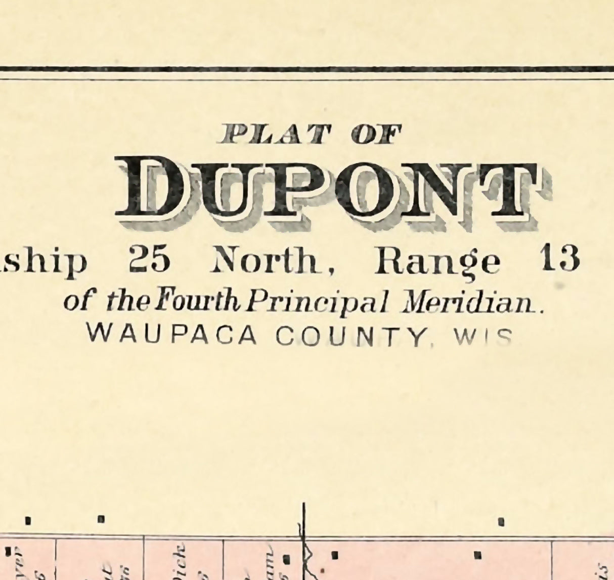 1889 Map of Dupont Township Waupaca County Wisconsin