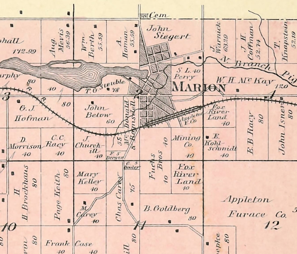 1889 Map of Dupont Township Waupaca County Wisconsin