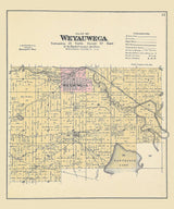 1889 Map of Weyauwega Township Waupaca County Wisconsin