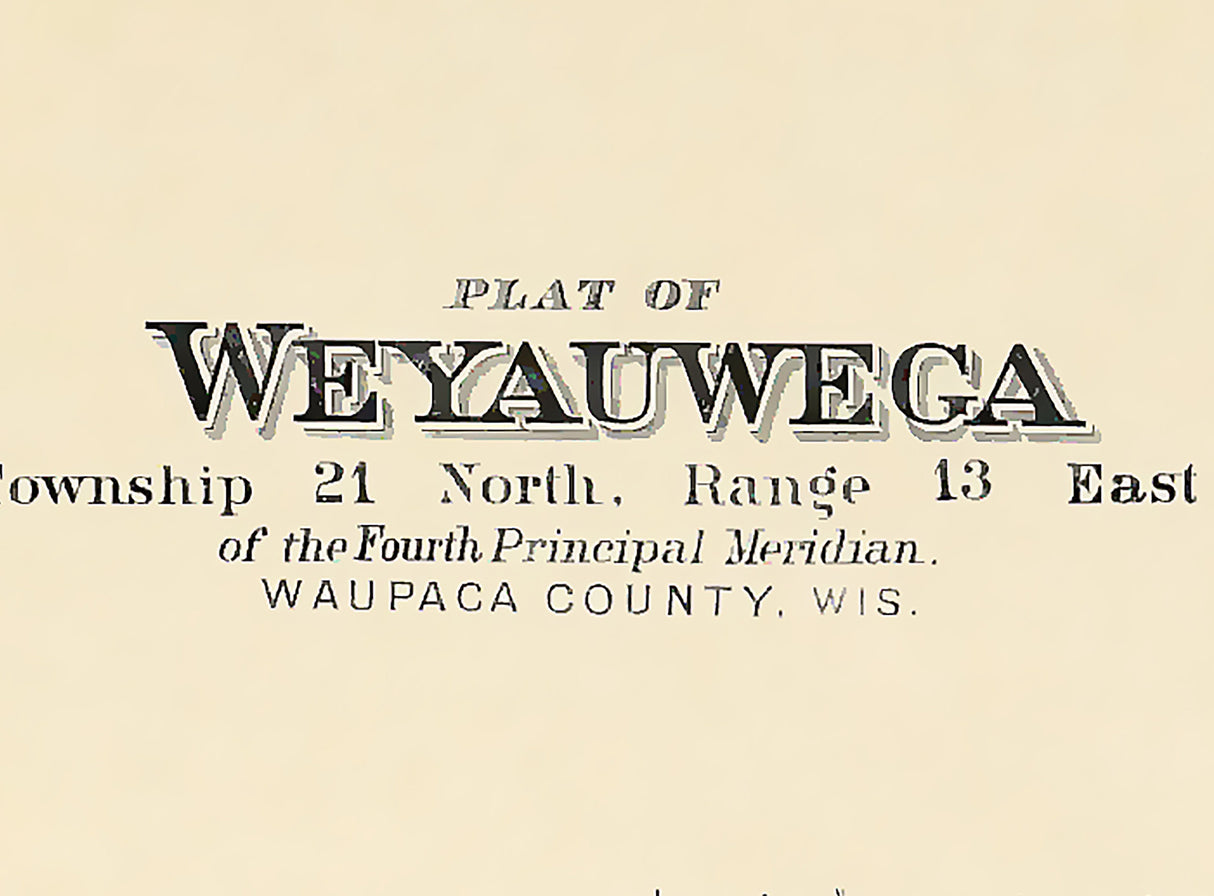 1889 Map of Weyauwega Township Waupaca County Wisconsin