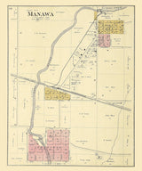 1889 Town Map of Manawa Waupaca County Wisconsin