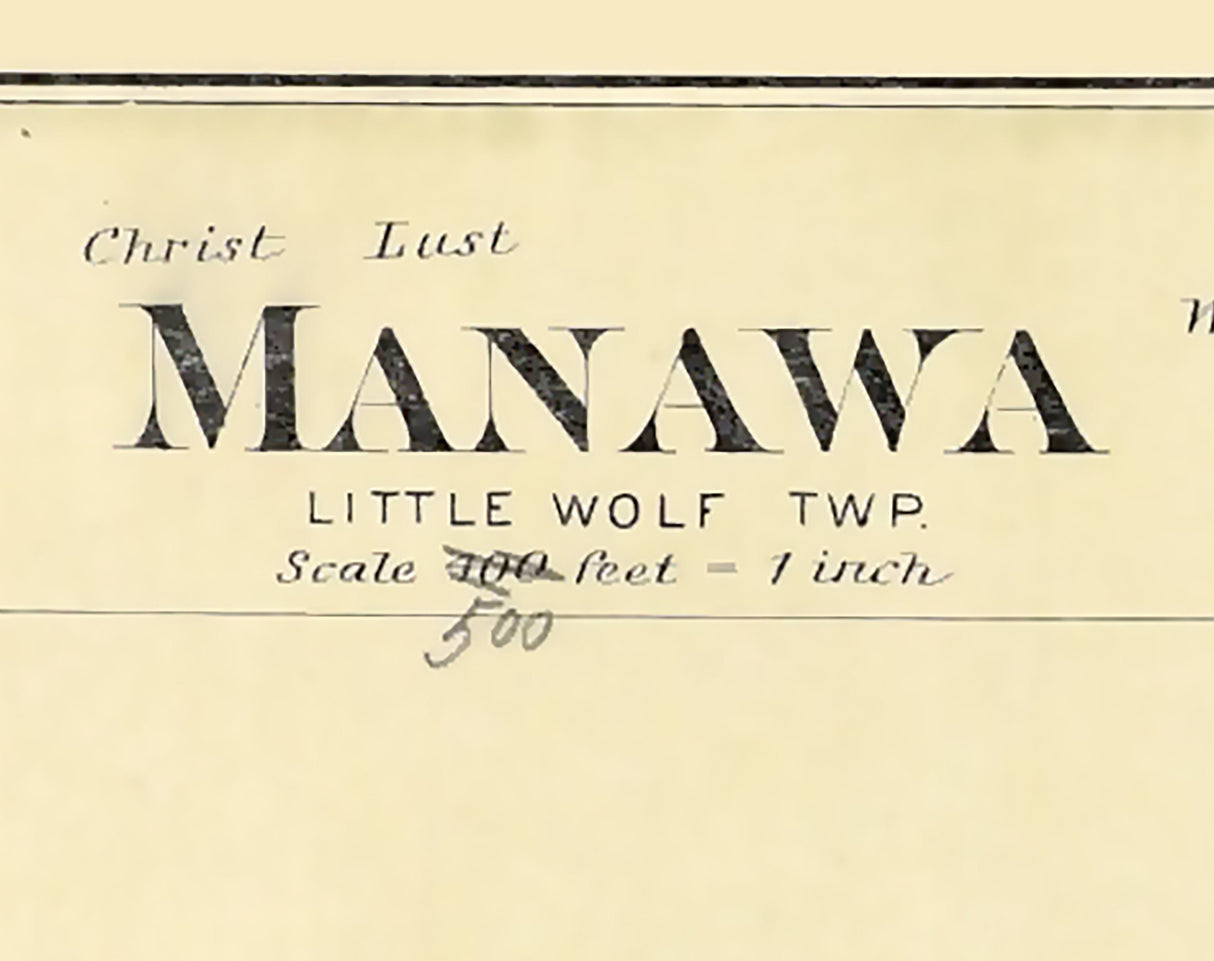 1889 Town Map of Manawa Waupaca County Wisconsin