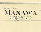 1889 Town Map of Manawa Waupaca County Wisconsin