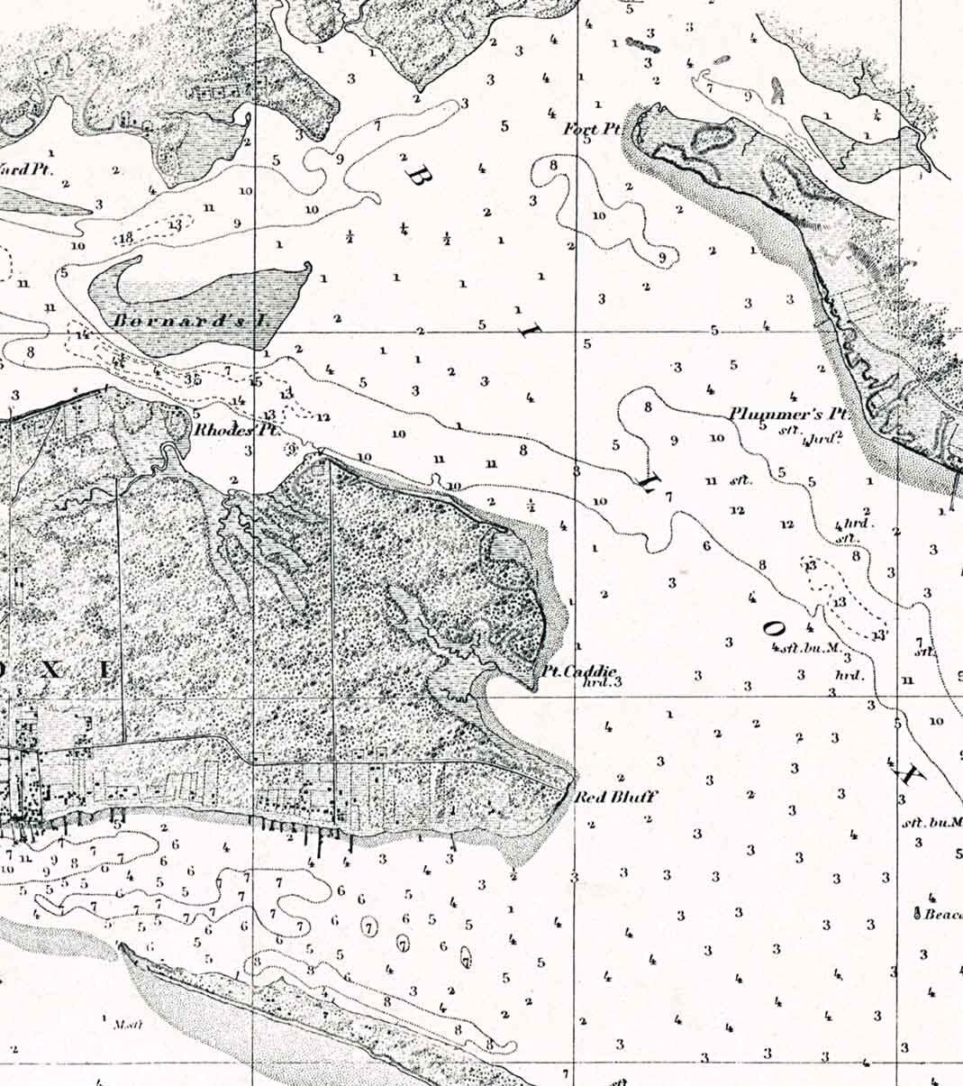 1858 Nautical Map of Biloxi Bay Mississippi