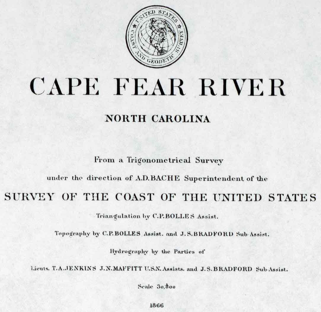 1866 Nautical Map of Cape Fear River North Carolina