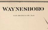 1868 Town Map of Waynesboro Franklin County Pennsylvania