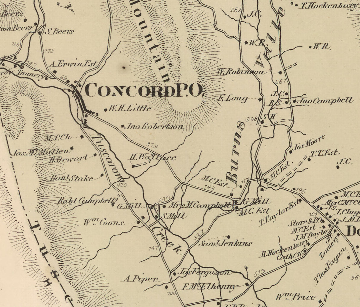 1868 Map of Fannett Township Franklin County Pennsylvania