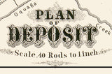 1855 Town Map of Deposit Broome County New York